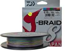 Шнур Daiwa J-Braid X8 150м multi color 0,13мм/8,0кг