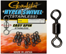 Вертлюг Gamakatsu Hyper Swivel (Stainless) №6 / 47кг (8шт/уп)