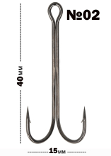 Крючок двойник Golden Catch Double Long L2037BN - №02 (6шт/уп)