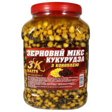 Зерновий мікс 3KBaits Кукурудза з коноплею, 3л