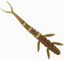 Силикон Fishup Flit 2,0" 045 - Green Pumpkin/Red & Black (9шт/уп)