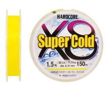 Шнур Duel Hardcore Super Cold X8 150м Hi-Vis Yellow #0.8/0.15mm 7.0kg