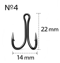 Двойник Gurza Double Hook Short Shank BN (К-2502) - #04 (поштучно)