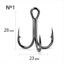 Трійник Gurza Round treble hook ST-36 BC (K-1504) - #01 (поштучно)