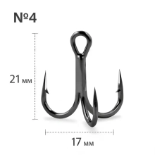 Трійник Gurza Round treble hook ST-36 BC (K-1504) - #04 (поштучно)