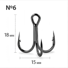 Трійник Gurza Round treble hook ST-36 BC (K-1504) - #06 (поштучно)