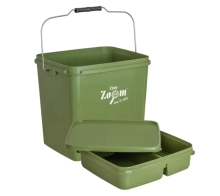 Ведро Carp Zoom Bait Bucket With Tray, 15L с лотком и крышкой
