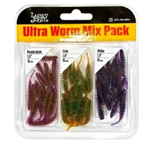 Силікон Lucky John Ultra Worm 1.4"/35mm #MIX1 (45шт/уп)