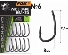 Гачки Fox Carp Hooks Wide Gape Beaked №06 (10шт/уп)