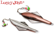 Блесна зимняя, вертикальная Lucky John Glider с цепочкой и тройником, 60мм 10г - CS