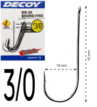 Гачки Decoy KR-29 Worm Round-Fine size 3/0