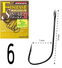 Гачки Decoy Finnesse Single S-32 №06 (10шт/уп)