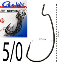 Гачки Gamakatsu офсетні Worm Offset EWG NS №5/0 5шт