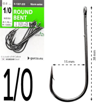 Крючки Gurza Round Bent BN K-1307 №1/0