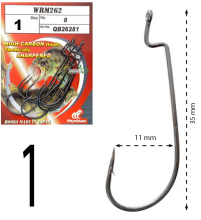 Крючок Hayabusa Offset Narrow Gap WRM262BM - № 01 (9шт/уп)
