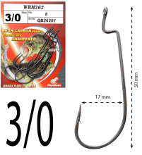 Крючок Hayabusa Offset Narrow Gap WRM262BM - № 3/0 (6шт/уп)