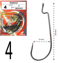 Крючок Hayabusa Offset Narrow Gap WRM262BM - № 04 (8шт/уп)