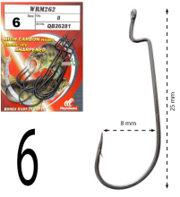 Крючок Hayabusa Offset Narrow Gap WRM262BM - № 06 (9шт/уп)