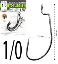Крючки офсетные Gurza Worm 101 LE BN KE-3209 №1/0