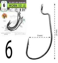 Крючки офсетные Gurza Worm 101 LE BN KE-3209 №06