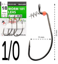 Крючки офсетные Gurza Worm 101 LEHS KE-3215 №1/0
