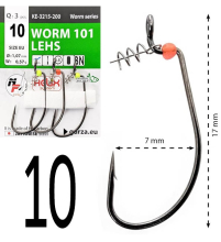 Крючки офсетные Gurza Worm 101 LEHS KE-3215 №10