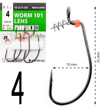 Крючки офсетные Gurza Worm 101 LEHS KE-3215 №04