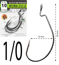 Крючки офсетные Gurza Worm 310 LE BN KE-3210 №1/0