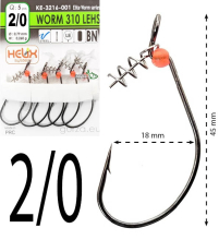 Крючки офсетные Gurza Worm 310 LEHS KE-3216 №2/0