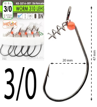 Крючки офсетные Gurza Worm 310 LEHS KE-3216 №3/0