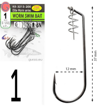 Крючки офсетные Gurza Worm Swim Bait Hook KE-3213 №01