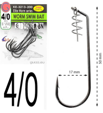 Крючки офсетные Gurza Worm Swim Bait Hook KE-3213 №4/0