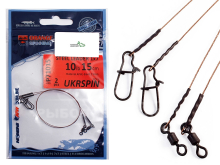 Поводок UKRSPIN Orange Spinning плетенный 1х7 AFW 15см 5кг (2шт/уп)