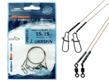 Поводок Ukrspin Orange Spinning 7х7 AFW 15см 7кг (2шт/уп)