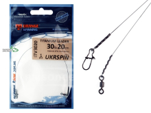 Поводок Ukrspin Orange Spinning титановый мат.AFW 14кг 20см с вертлюгом