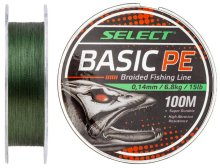 Шнур Select Basic PE 100м Dark Green 0,06мм 6lb/3кг