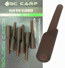 Клипса Golden Catch Run Rig Rubber, brown (6шт/уп)
