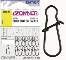 Застежка Owner Quick Snap Black Chrome №1 / 10,9кг (15шт/уп)