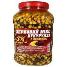 Зерновий мікс 3KBaits Кукурудза з коноплею, 3л