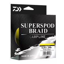 Шнур Daiwa Superspod Braid 300м Hi-Vis Yellow 0,25мм 14,4кг