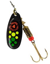 Блесна Mepps Black Fury №4 / 8,0г - black / hot fire tiger dot