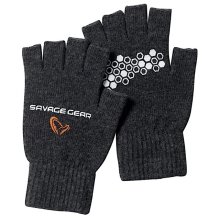Перчатки Savage Gear Knitted Half Finger Glove, dark grey melange