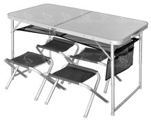 Стіл складаний Norfin 120x60х54/70 +4 табурети Runn NF-20310