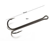 Двійник Kosadaka "Double hook extra long" black KDXL-83 BC №04 (5шт/уп)