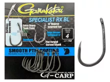 Крючки Gamakatsu G-CARP Specialist RX BL (безбородые) №08 (10шт/уп)
