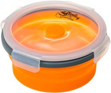 Контейнер силіконовий Tramp складний з кришкою-заскочкою 800мл orange (TRC-087-orange)