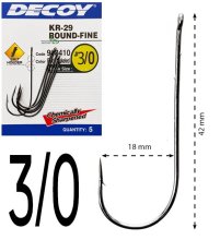 Гачки Decoy KR-29 Worm Round-Fine size 3/0