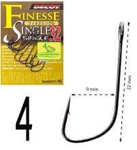 Гачки Decoy Finnesse Single S-32 №04 (10шт/уп)