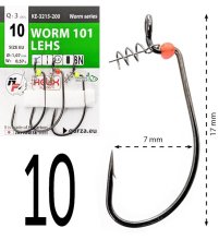 Крючки офсетные Gurza Worm 101 LEHS KE-3215 №10