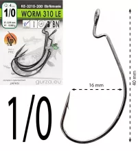 Гачки офсетні Gurza Worm 310 LE BN KE-3210 №1/0